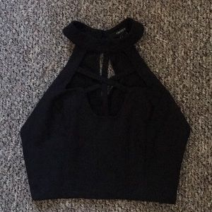 Forever 21 Criss Cross Crop Halter Top